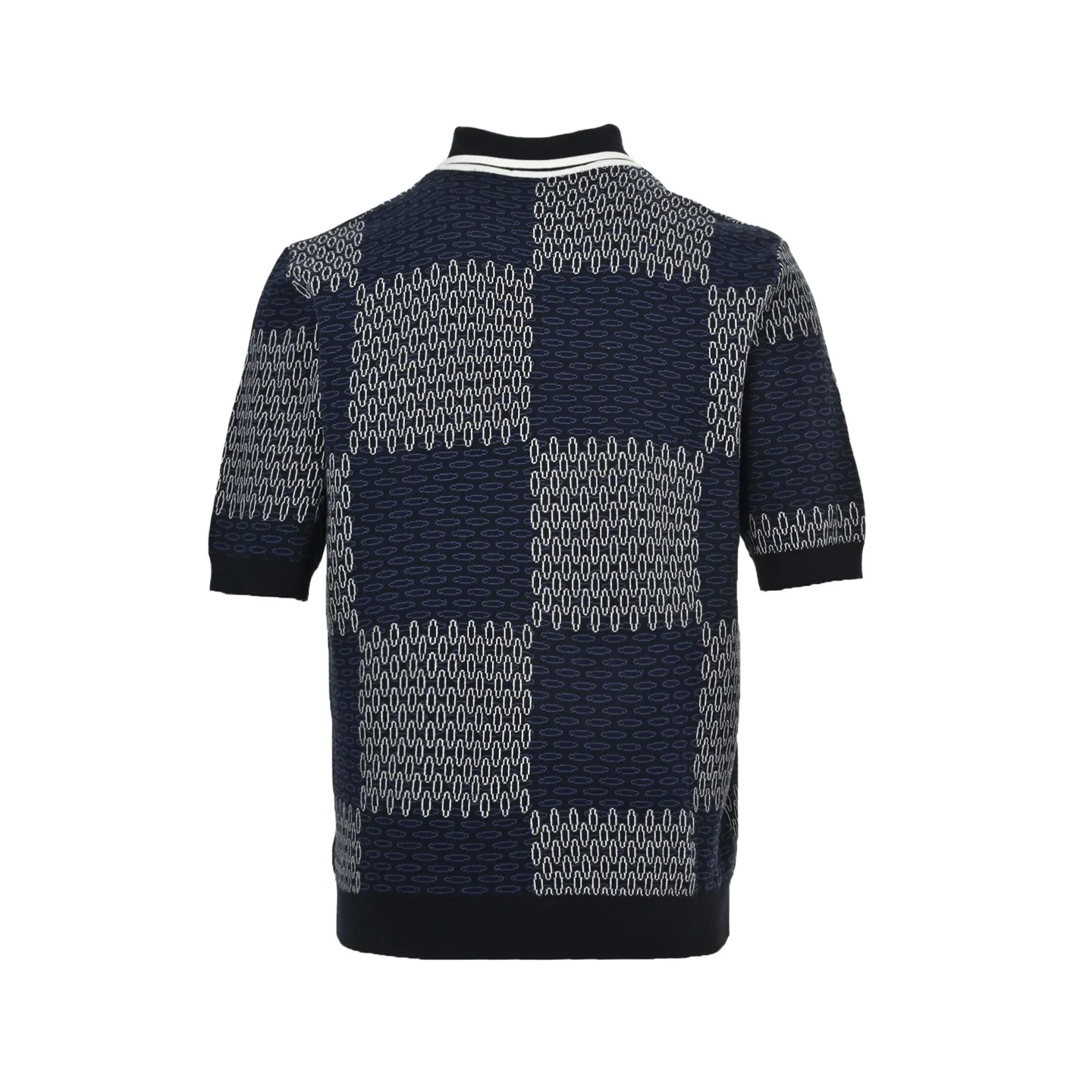 Louis Vuitton/Louis Vuitton 26ss checkerboard jacquard knitted cardigan short sleeves